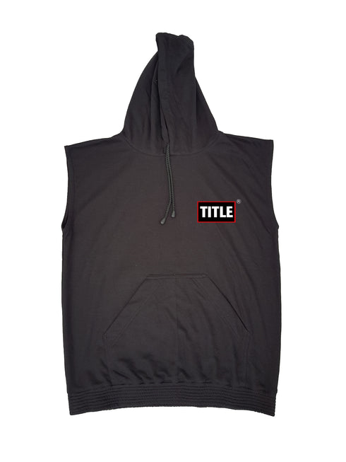 Title Sleeveless Hoodies - Black and Grey